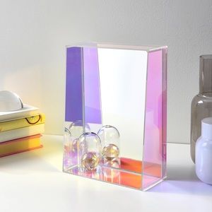 Iridescent Tabletop Mirror from Ikea with Ledge | 18x24 cm